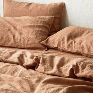 100% pure French linen duvet cover in Sandalwood